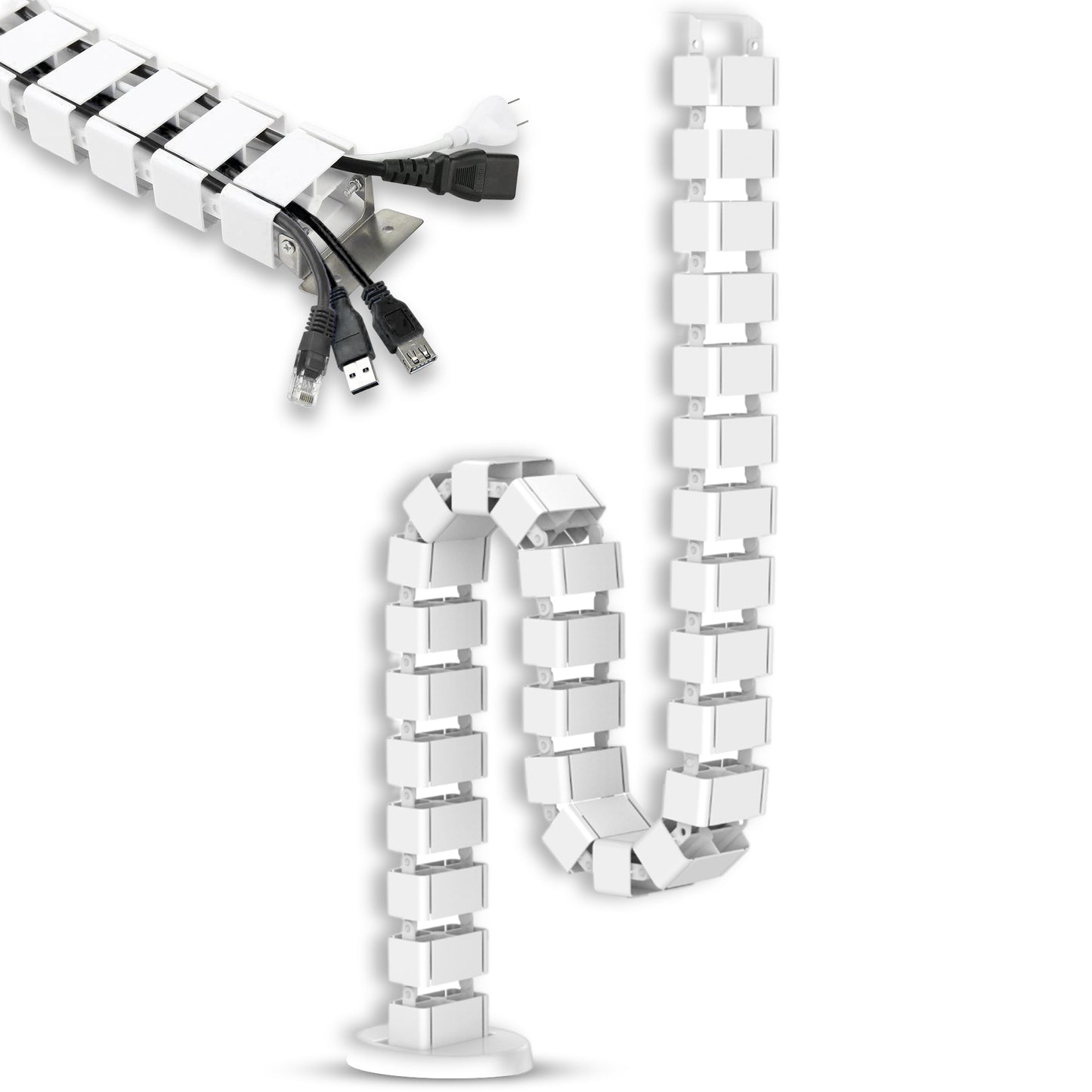 Organizador de cables de escritorio - Tablakala - TBCAB - 017 - W