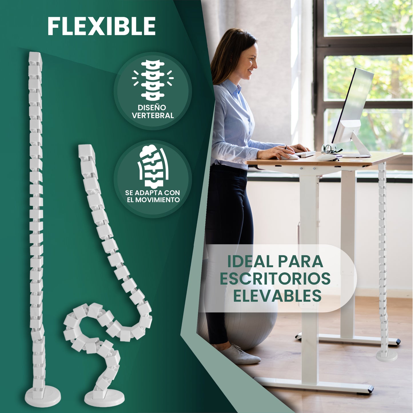Organizador de cables de escritorio - Tablakala - TBCAB - 017 - B
