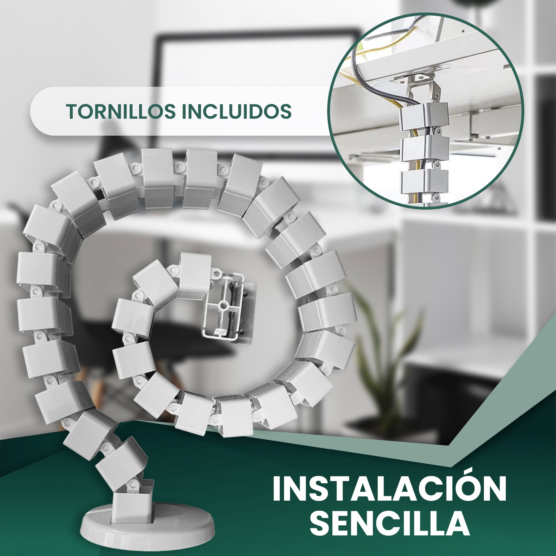 Organizador de cables de escritorio - Tablakala - TBCAB - 017 - B