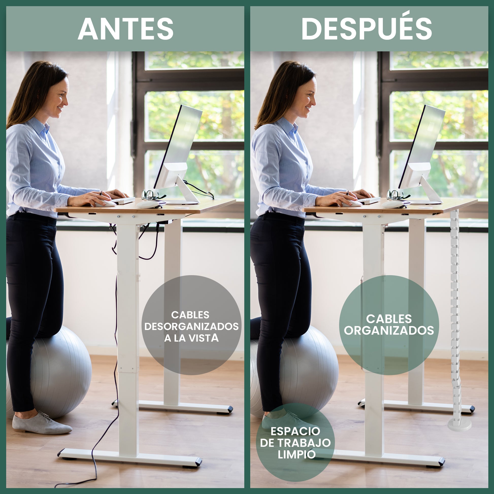 Organizador de cables de escritorio - Tablakala - TBCAB - 017 - B