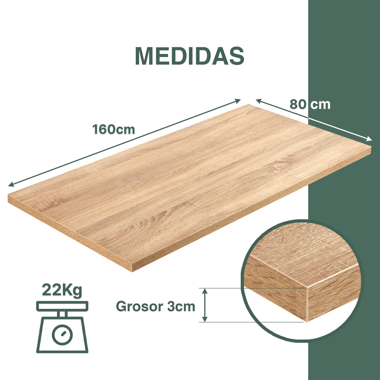 Tablero de madera para escritorio elevable