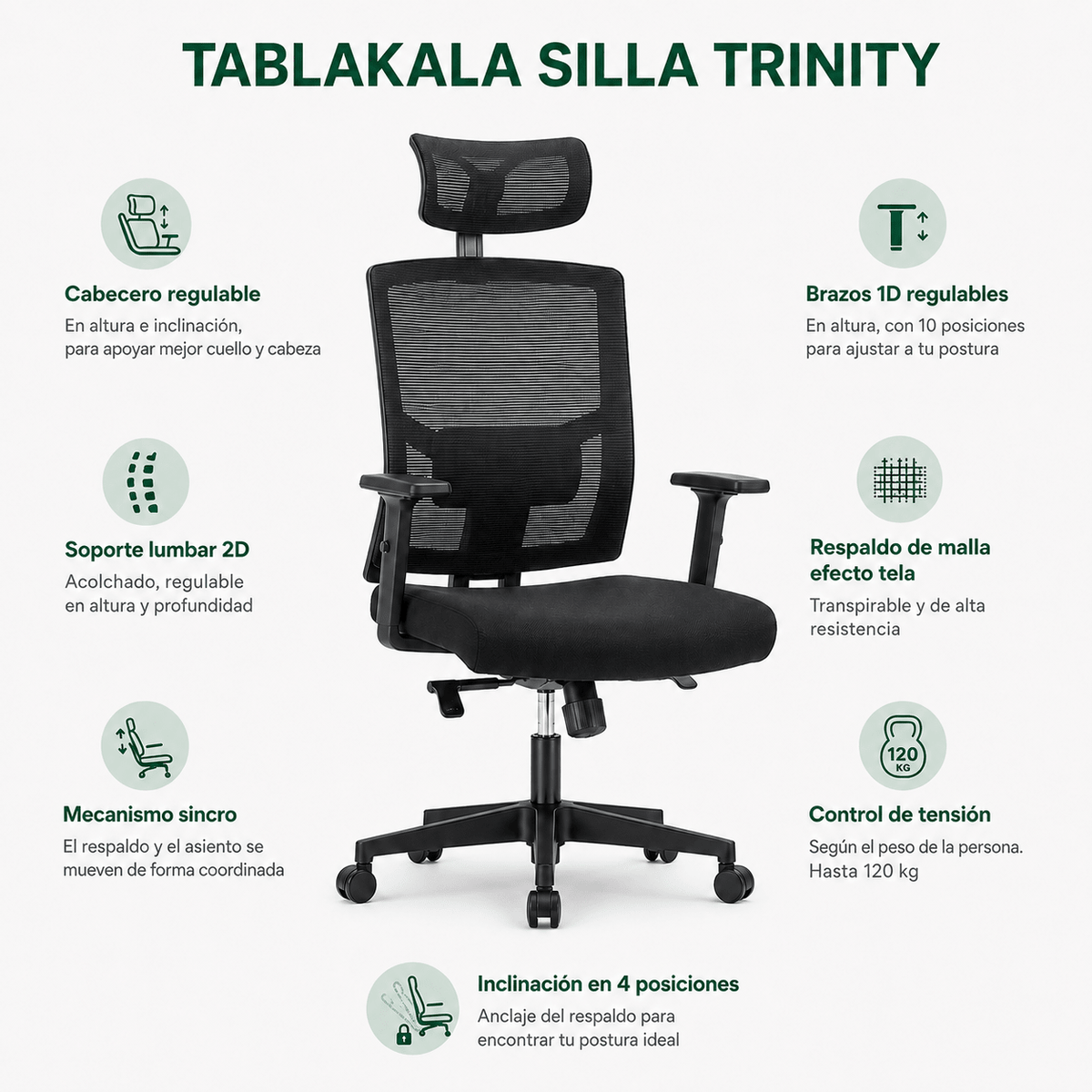 Silla ergonómica Trinity - Tablakala - SIL-EU03
