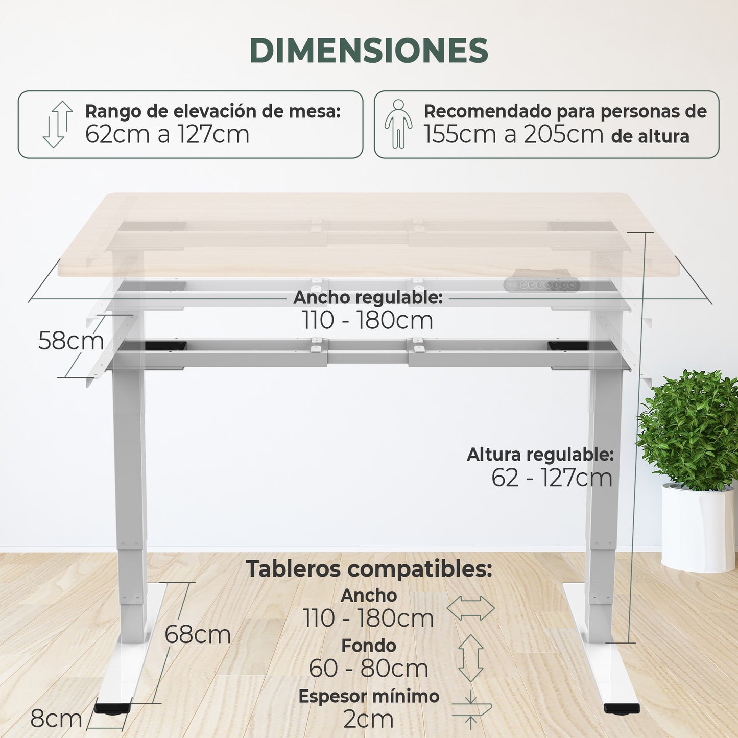 patas mesa elevable