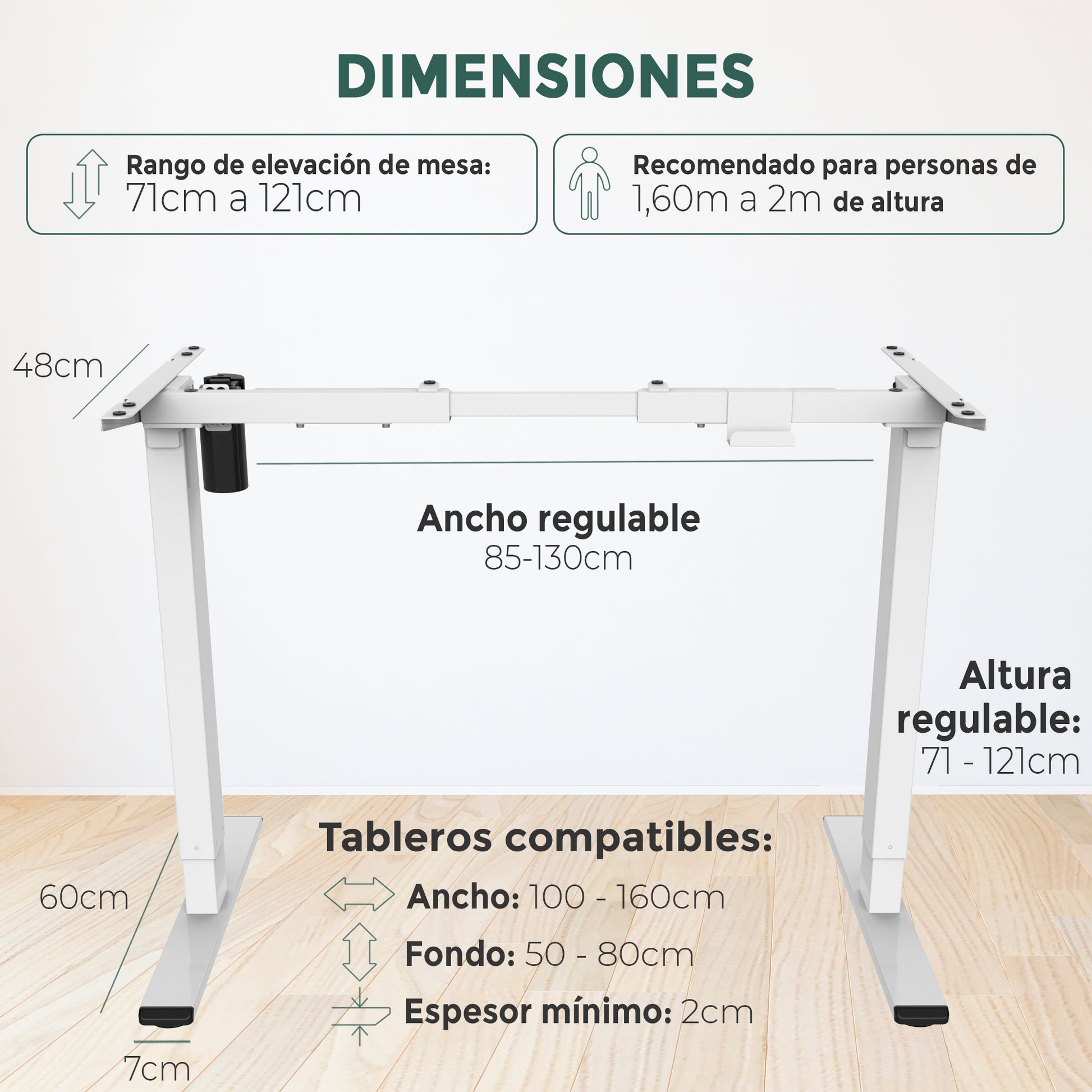 Tablero de madera para escritorio regulable - Tablakala