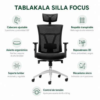 Silla ergonómica Focus - Tablakala - SIL-EU05