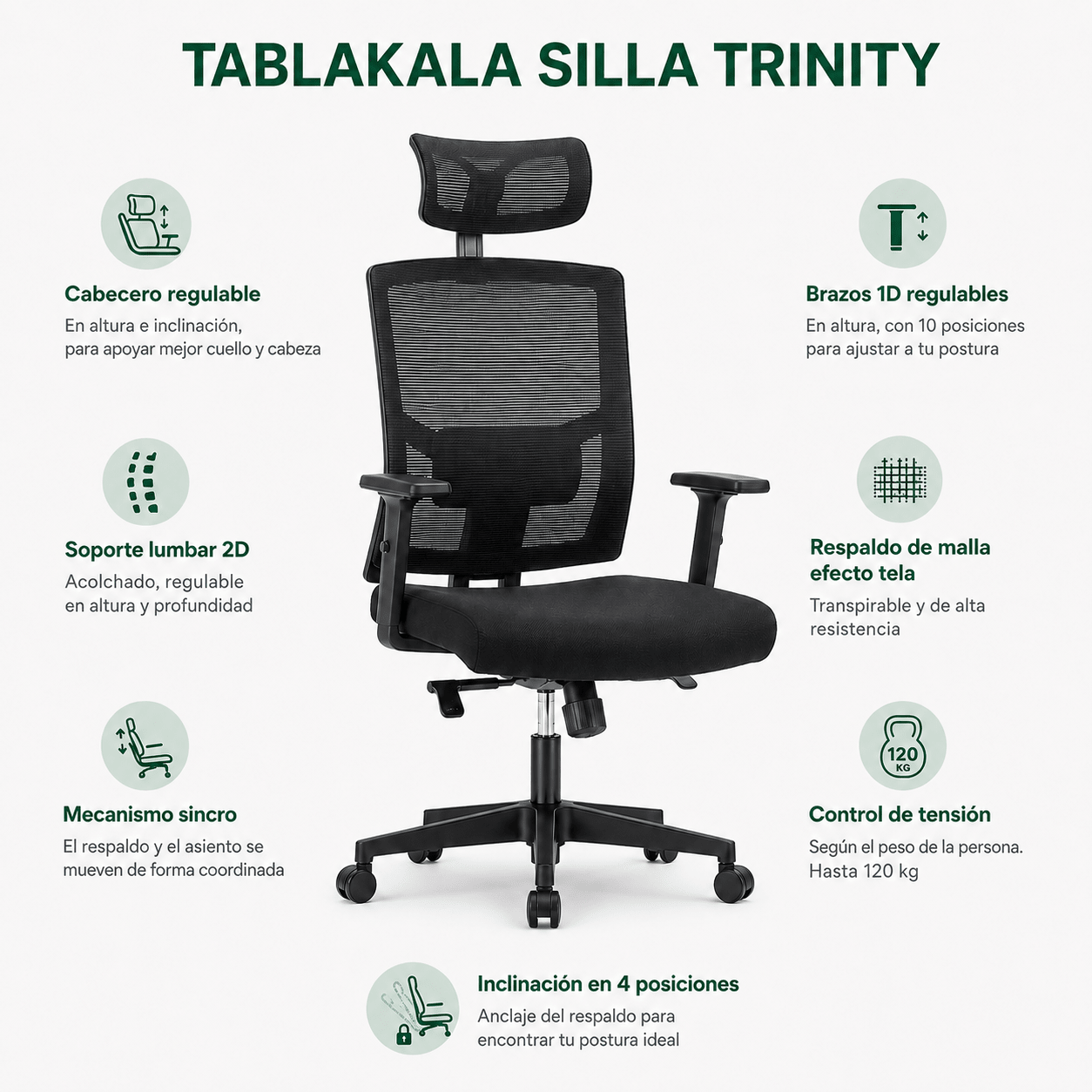 Silla ergonómica Trinity - Tablakala - SIL-EU03